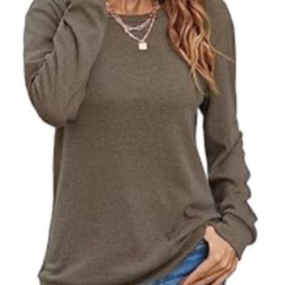Women's Coffee (Brown) Long Sleeve Top, Size M